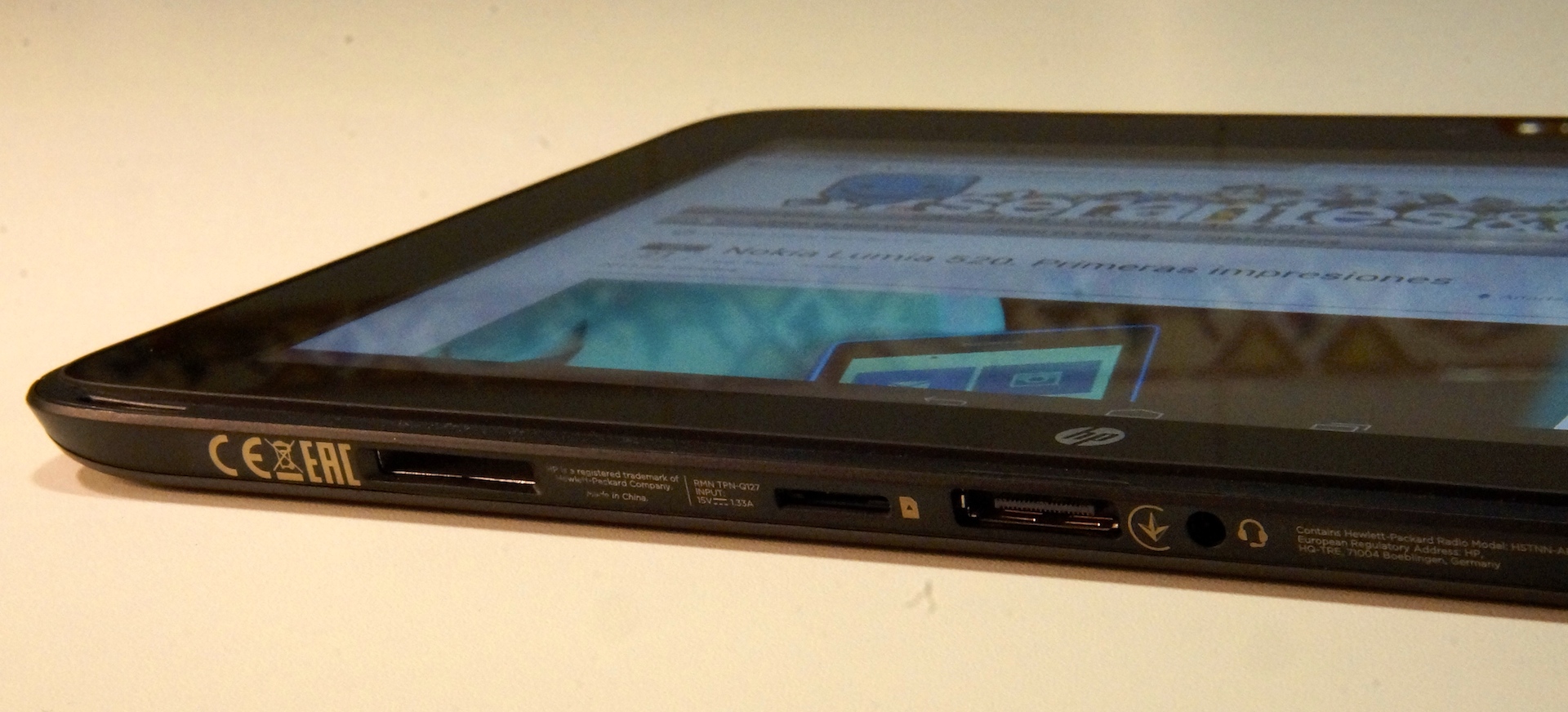HP SlateBook X2 - Puertos tableta