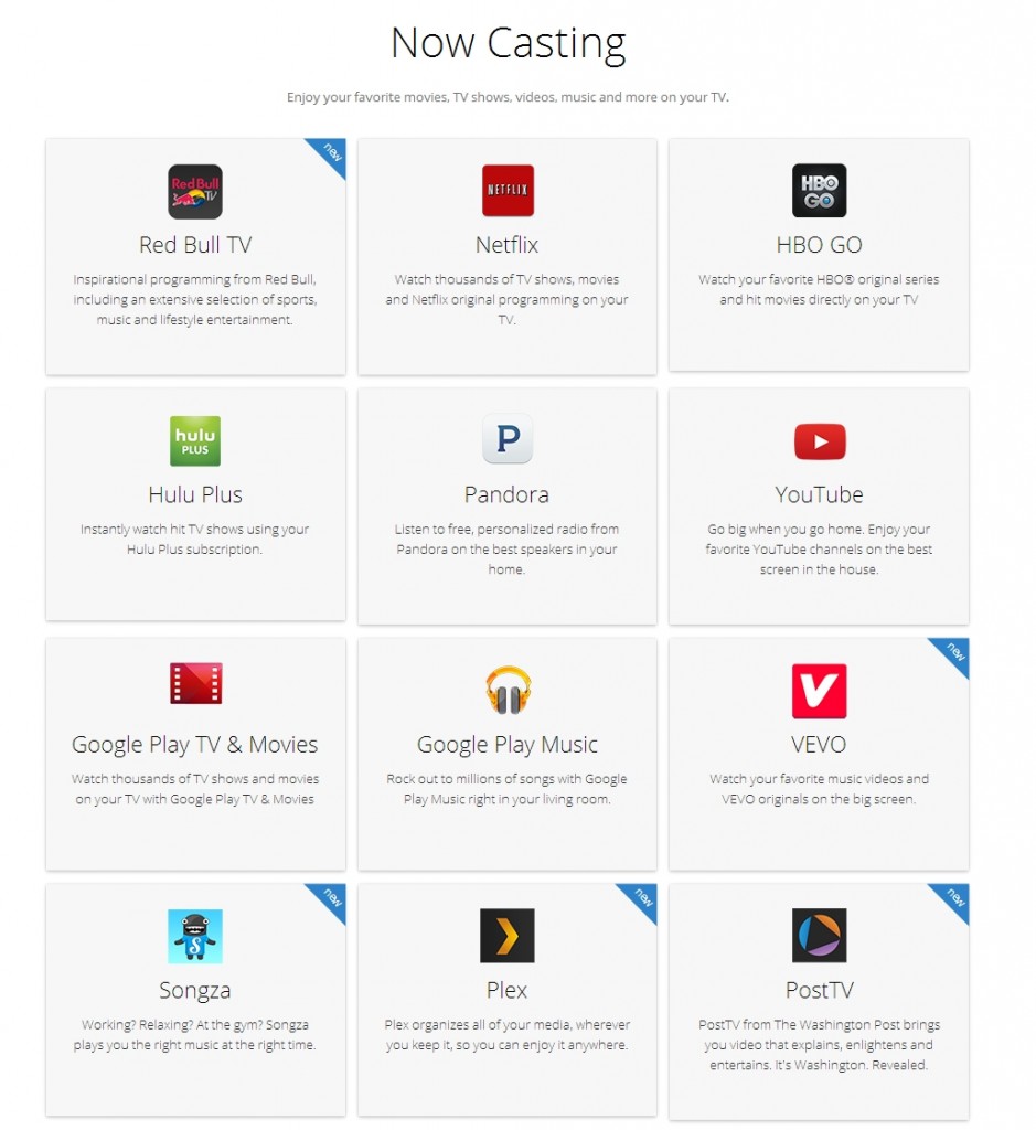 Aplicaciones para el Google Chromecast